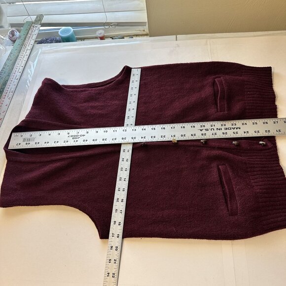 Vintage Robert Bruce Burgundy Wool Buttoned Mens Vest Size Large Academia - Picture 4 of 6